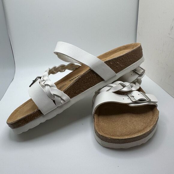 CUSHIONAIRE Women's Cork footbed Sandal with +Comfort 9.5 WIDE WHITE - Picture 7 of 7
